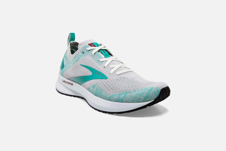 Brooks Levitate 4 Road Running Shoes Womens Grey/Turquoise 108357-RFP